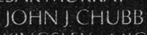 Private First Class John Jacobsen Chubb's name inscribed on The Wall.